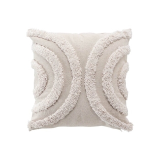 Coussin dehoussable 40 x 40 cm polycoton tufte Zita Naturel