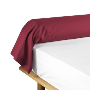 Taie de traversin 85 x 185 cm uni 57 fils lina  +point bourdon Marsala
