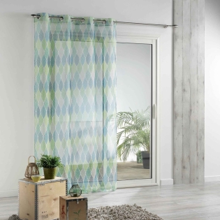 Panneau a oeillets 140 x 240 cm voile imprime transfert winter green Blanc