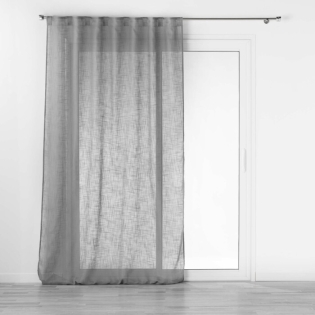 Voilage a passants caches 140 x 240 cm effet lin tisse Haltona Gris