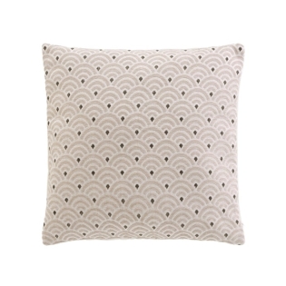 Coussin dehous. compr. 45 x 45 cm jacquard chenille+fils metal. minella Naturel