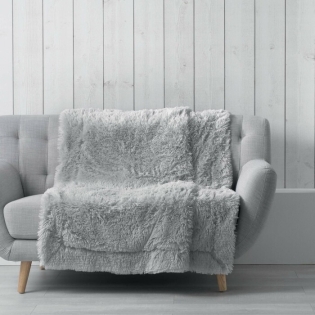 Plaid 180 x 220 cm imitation fourrure marilou Gris