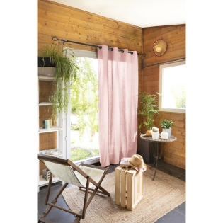 Rideau 100% coton prélavé 140 x 260 cm Kala Rose clair