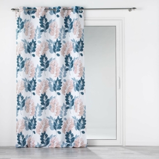 Rideau a oeillets 140 x 280 cm polyester imprime belline Blanc/bleu