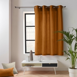 Rideau petite hauteur 135 x 180 cm coton/polyester recyclé Twily Camel