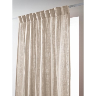 Rideau Galon Fronceur 140 x 240 cm - Double Gaze de Coton - Uni Gaïa Pampa