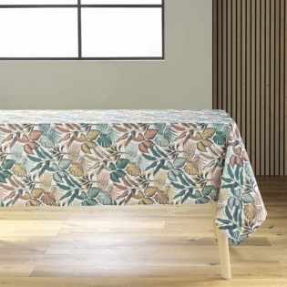Nappe rectangle 145 x 240 cm polyester imprime stylis Jaune