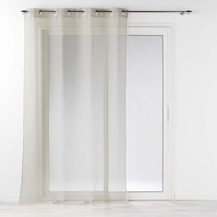 Voilage à oeillets 140 x 240 cm liseré blanc Louise Beige
