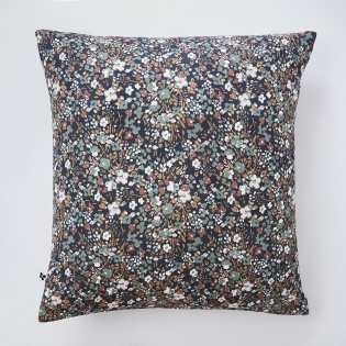 Taie d'oreiller 60 x 60 cm gaze de coton imprimée capucine minuit Bleu foncé