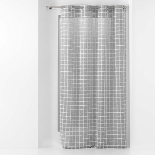 Voilage a oeillets 140 x 240 cm tissé fantaisie Karrona Anthracite