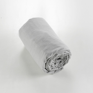 Drap housse flanelle chaude 180 x 200 cm Bonnet 30 cm Candice Gris