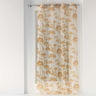Voilage a oeillets 140 x 240 cm voile sable imprime Manapany Jaune
