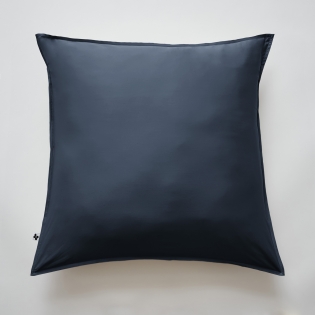 Taie d'oreiller 63 x 63 cm satin de bambou Salomé Bleu foncé