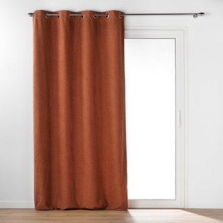 Rideau a oeillets 140 x 240 cm bouclette unie wooly Terracotta