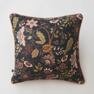 coussin déhoussable 45 x 45 cm velours de coton imprimé alix