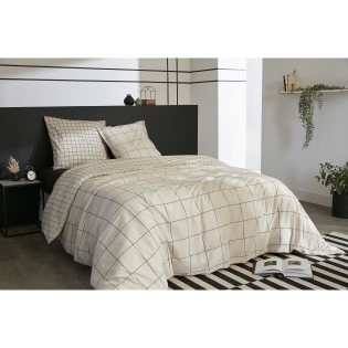 Parure Housse de Couette 260 x 240 cm + 2 Taies d’Oreiller - Coton 57 Fils - Carrie Pampa