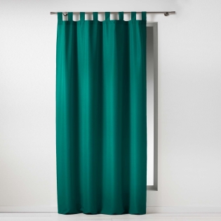 Rideau à passant 140 x 260 cm Polyester Essentiel Emeraude