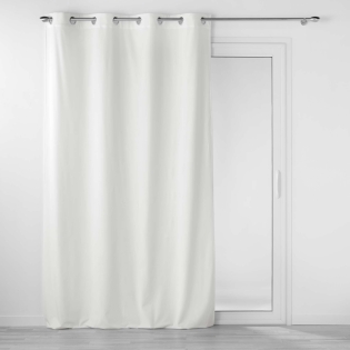 Rideau tamisant à oeillets 140 x 260 cm velours reflief Velouriane Blanc