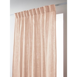 Rideau Galon Fronceur 140 x 240 cm - Double Gaze de Coton - Uni Gaïa Rose Clair