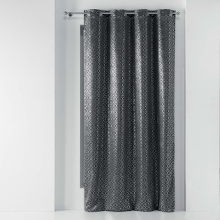 Rideau a oeillets 135x240 cm occultant imp. metallise genesis Anthracite/argent