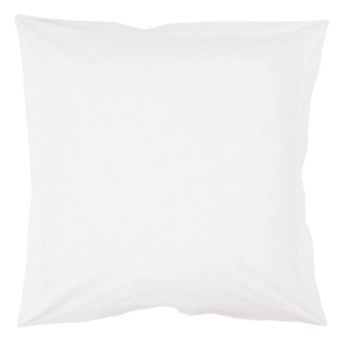 Taie d'oreiller volant plat 63 x 63 cm uni 57 fils lina  + point bourdon Blanche