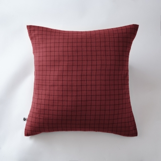 Taie d'oreiller gaze de coton tissée 60 x 60 cm gaïa mix Bordeaux