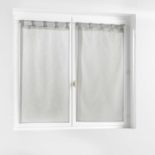 Paire droite passants 2 x 60 x 160 cm polycoton selena Gris