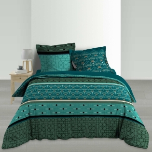 Parure 3 p. 240 x 220 cm percale de coton 78 fils Leandro