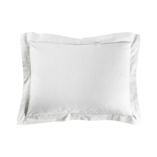 Taie d'oreiller 50 x 70 cm uni 57 fils lina  +point bourdon Blanc