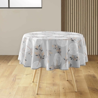 Nappe ronde (0) 180 cm polyester imprime manola Gris