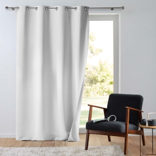 Rideau tamisant 135 x 260 cm isolant thermique Micropolar Blanc
