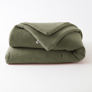 Édredon 180 x 240 cm - Double Gaze de Coton 125 gr/m² - Uni Gaïa Romarin