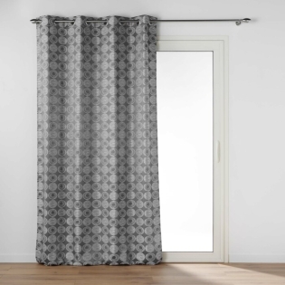 Rideau a oeillets 140 x 280 cm jacquard Caelia Gris