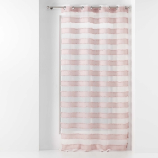Voilage a oeillets 140 x 260 cm voile sablé fils coupés lalina Rose