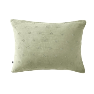 taie d'oreiller 50 x 70 cm gaze de coton gaïa boho eucalyptus