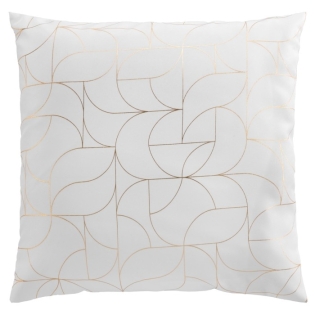 Coussin dehoussable compresse 60 x 60 cm polyester imp. metallise louxor Blanc