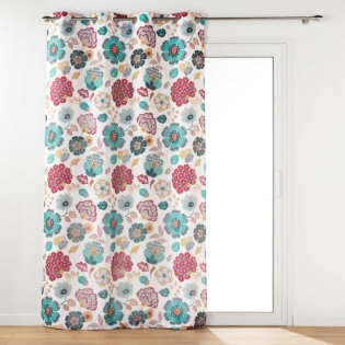 Rideau a oeillets 140 x 260 cm polyester imprime winteria Blanc