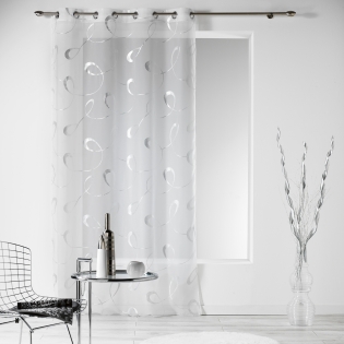 Panneau a oeillets 140 x 240 cm voile imprime argent infinity Blanc