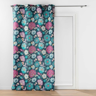 Rideau a oeillets 140 x 260 cm polyester imprime winteria Bleu