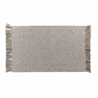 Tapis rectangle a franges 50 x 80 cm coton/polyester tisse alessia Sans