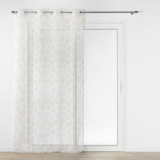 Panneau a oeillets 137 x 280 cm voile sable imprime lunile Naturel