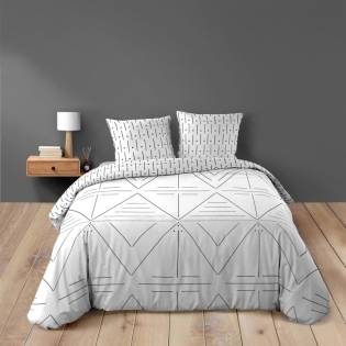 Housse de couette 240 x 220 cm coton 42 fils + 2 taies Etna