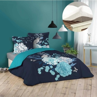 Pack housse de couette 220x240 cm Siffloti + drap housse 140x190 Blanc