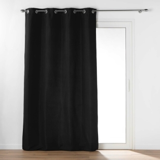 Rideau tamisant 135 x 260 cm isolant thermique Micropolar Noir