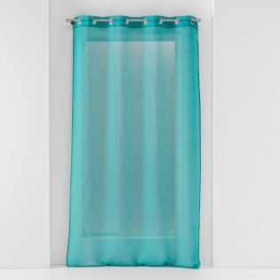 Voilage petite hauteur 140 x 180 cm voile sablé Sandra Bleu