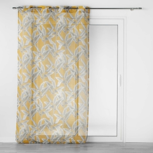 Voilage a oeillets 140 x 240 cm voile sable imprimé  Isibelle Jaune