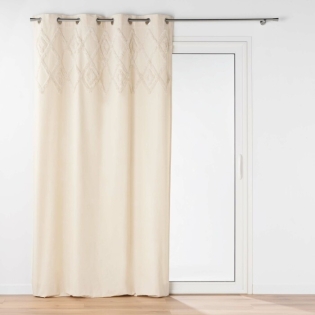 Rideau tamisant a oeillets 140 x 240 cm coton/polyester + haut tufté Athena Naturel