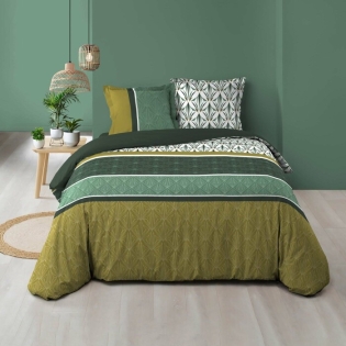 Housse de couette 240 x 220 cm coton 57 fils + 2 taies Bogota
