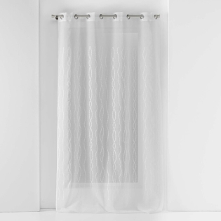 Panneau a oeillets 140 x 240 cm voile sable brode colyne Sans