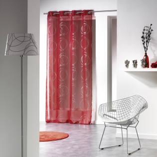 Panneau a oeillets 140 x 240 cm voile imprime argent bully Rouge